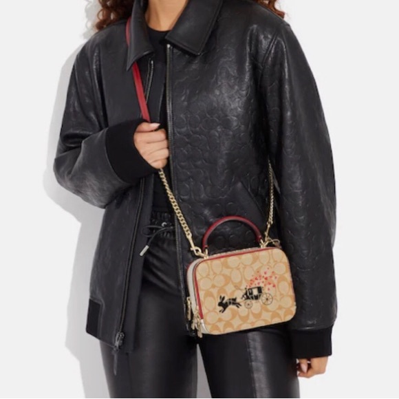 NWT COACH Lunar New Year Box Crossbody In Signature Canvas Rabbit Carriage CE609 - Picture 6 of 11